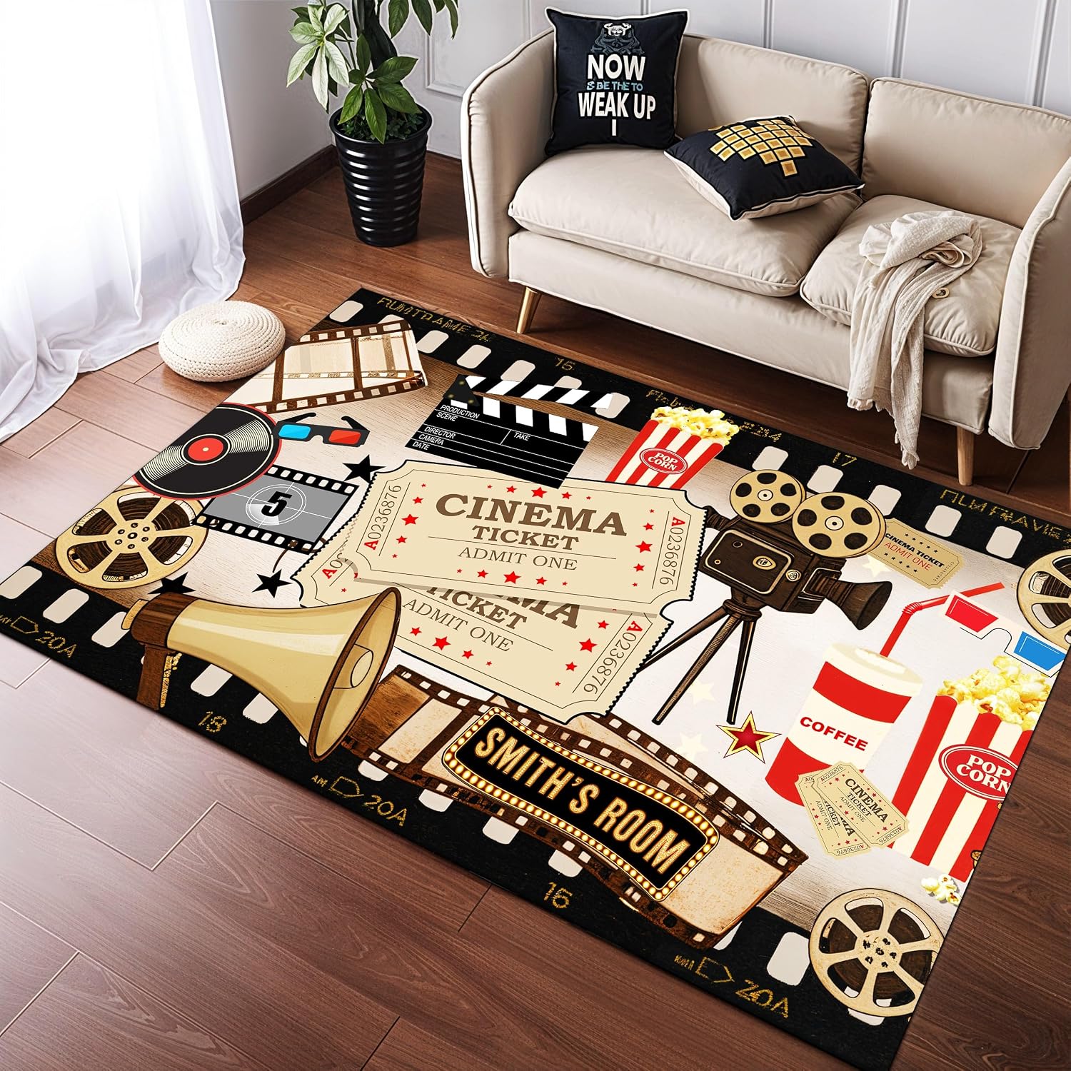 Home Cinema Flooring - Tappeto Personalizzato con Nome per Cinema,