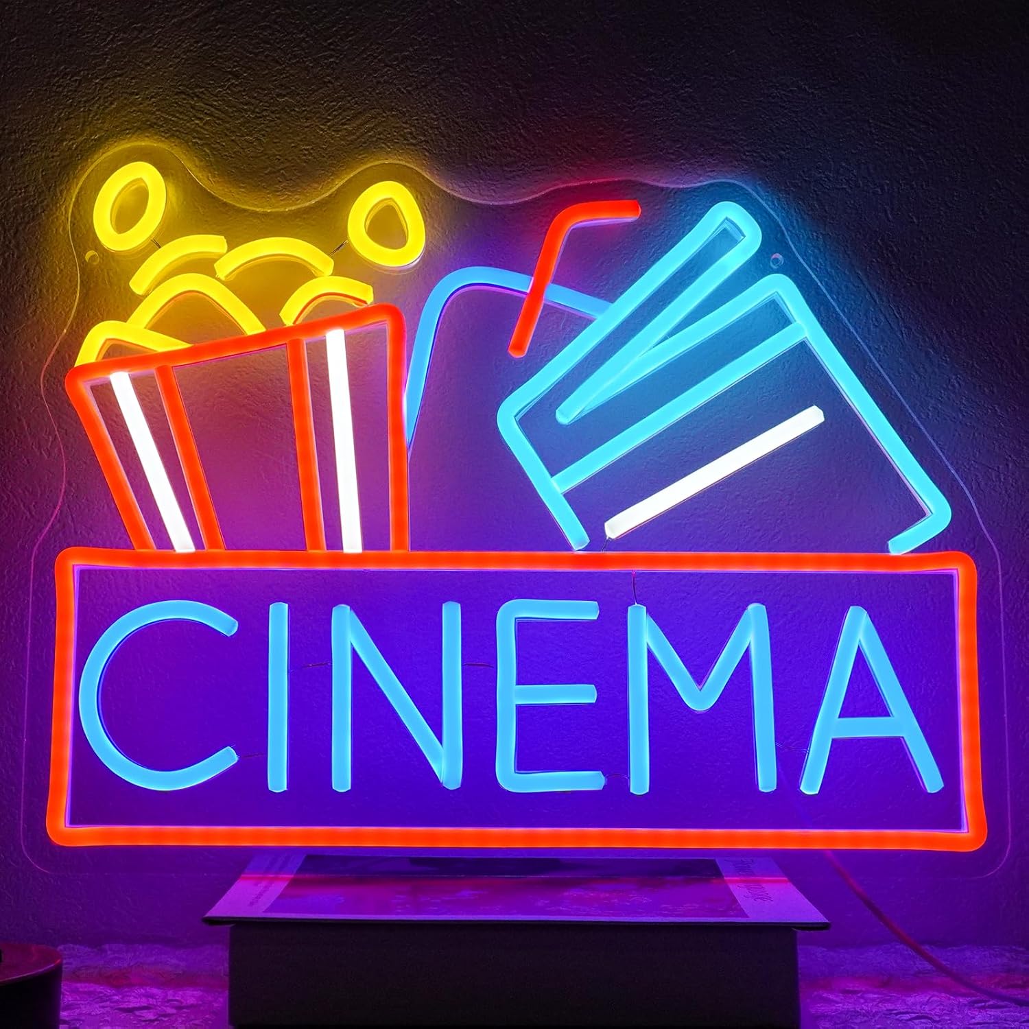 Home Cinema Outdoor - Insegna al neon per cinema Alimentata