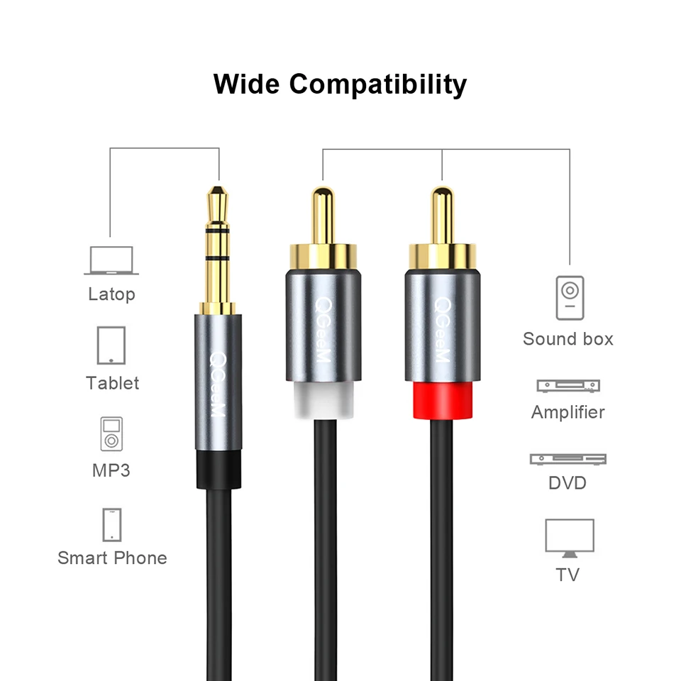 Cavo RCA QGeeM 2RCA a 3.5mm, C - Home Cinema Amplifier recensione e prezzo