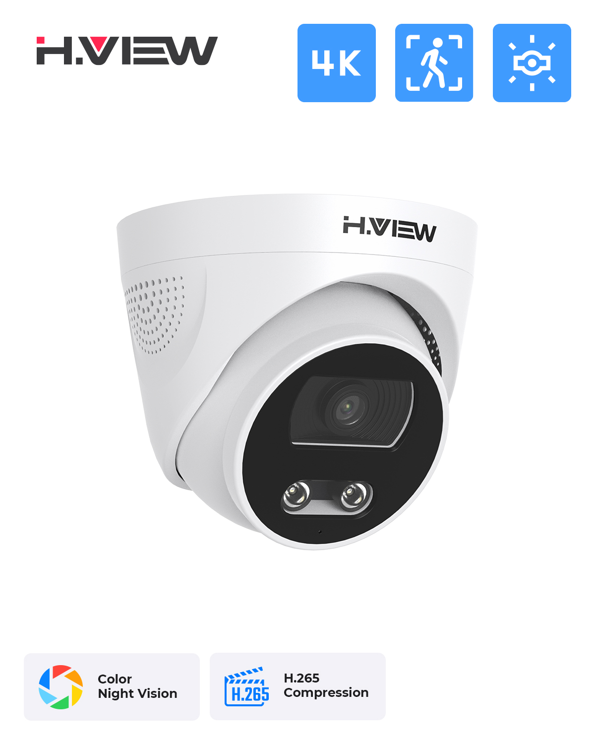 H.View 8Mp Poe Ip Camera Ai Fa - Home Cinema Outdoor recensione e prezzo
