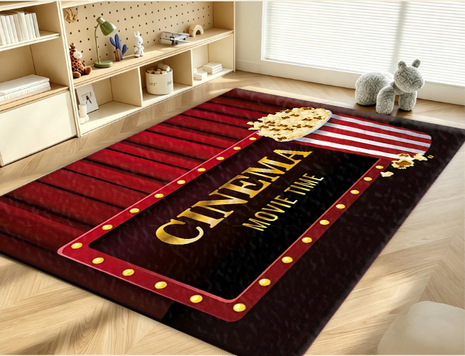 Tappeto a Tema Cinema e Popcor - Home Cinema Flooring recensione e prezzo