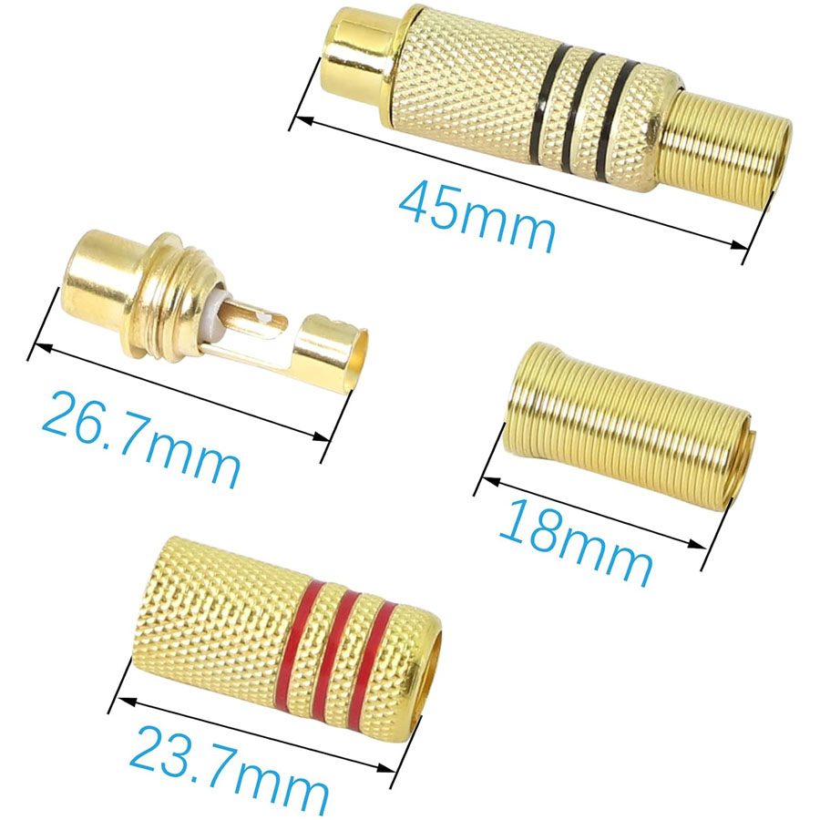 4 connettori RCA placcati oro, - Home Cinema Unit recensione e prezzo